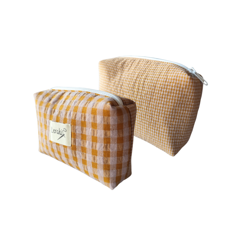 Mini neceser Chérie en cuadros vichy – Diseño compacto y funcional
