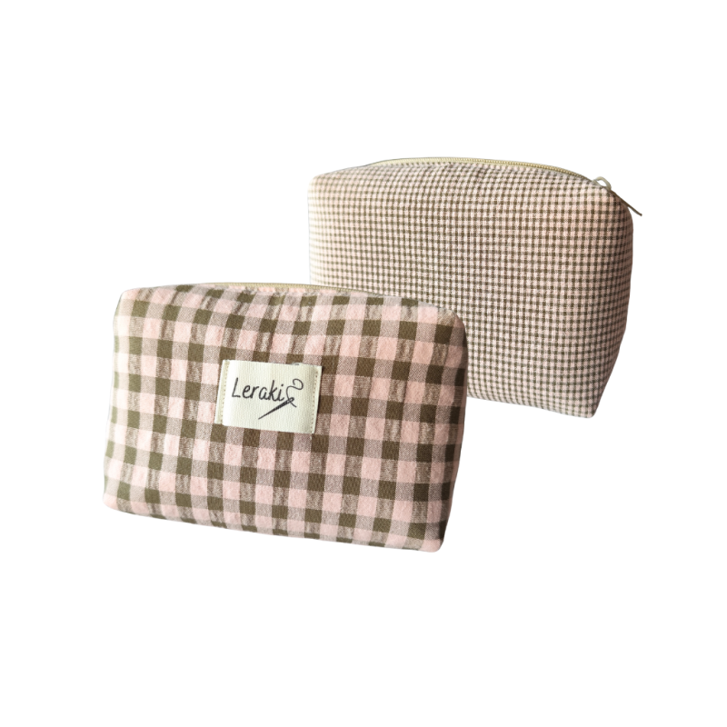 Mini neceser Chérie en cuadros vichy – Diseño compacto y funcional