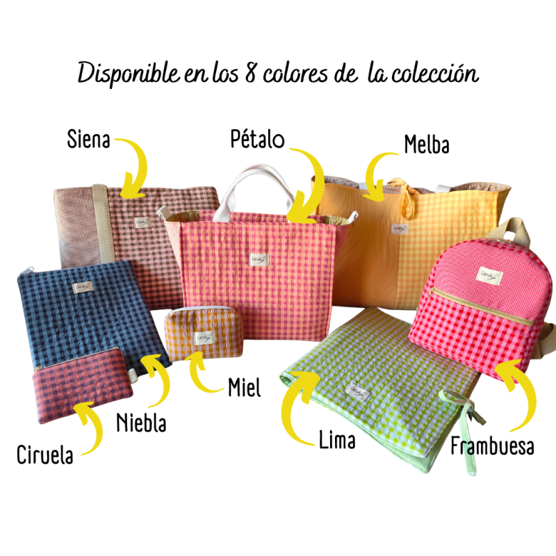 Estuche Lucie en cuadros vichy – Hecho a mano, ideal para clase o como nesecer