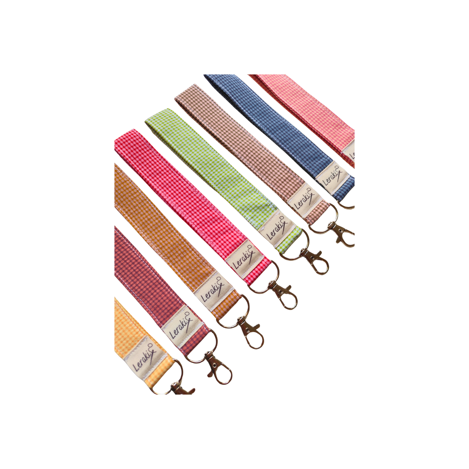 Llavero Clea en cuadros vichy – Complemento a juego hecho a mano | Leraki