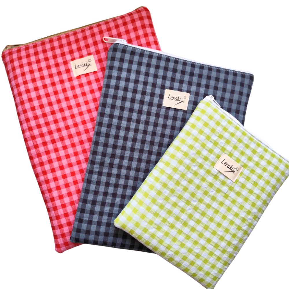 Funda Émile en cuadros vichy – Acolchada para libro, tablet o agenda