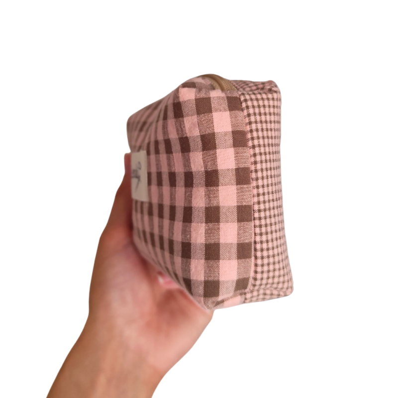 Mini neceser Chérie en cuadros vichy – Diseño compacto y funcional