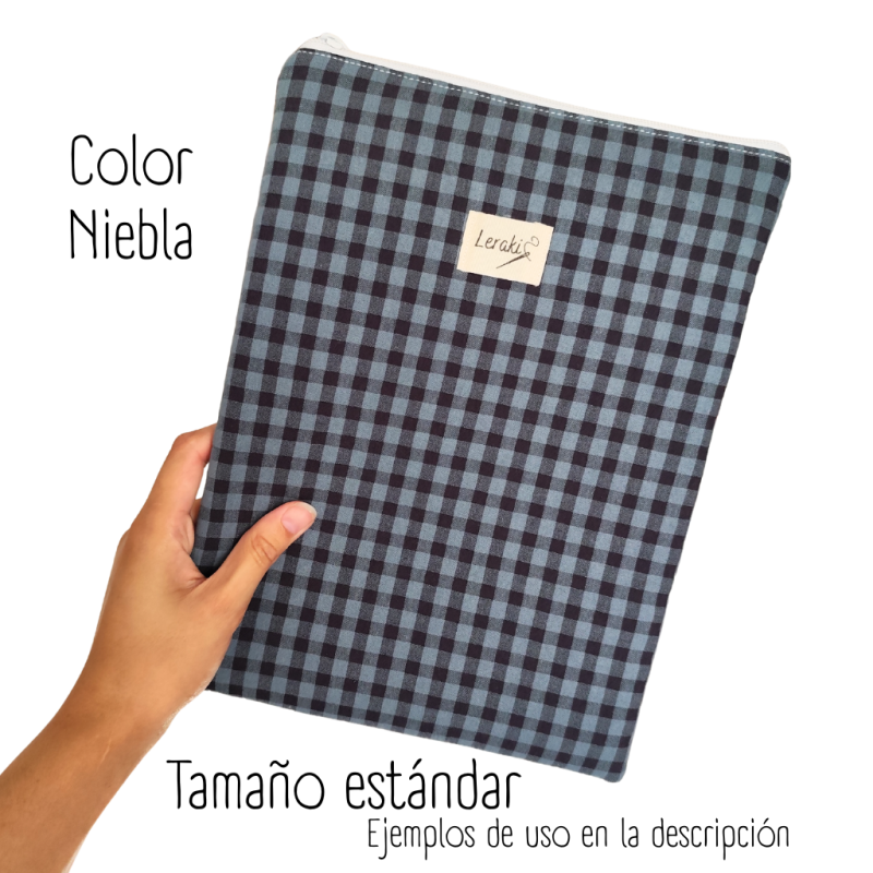 Funda Émile en cuadros vichy – Acolchada para libro, tablet o agenda