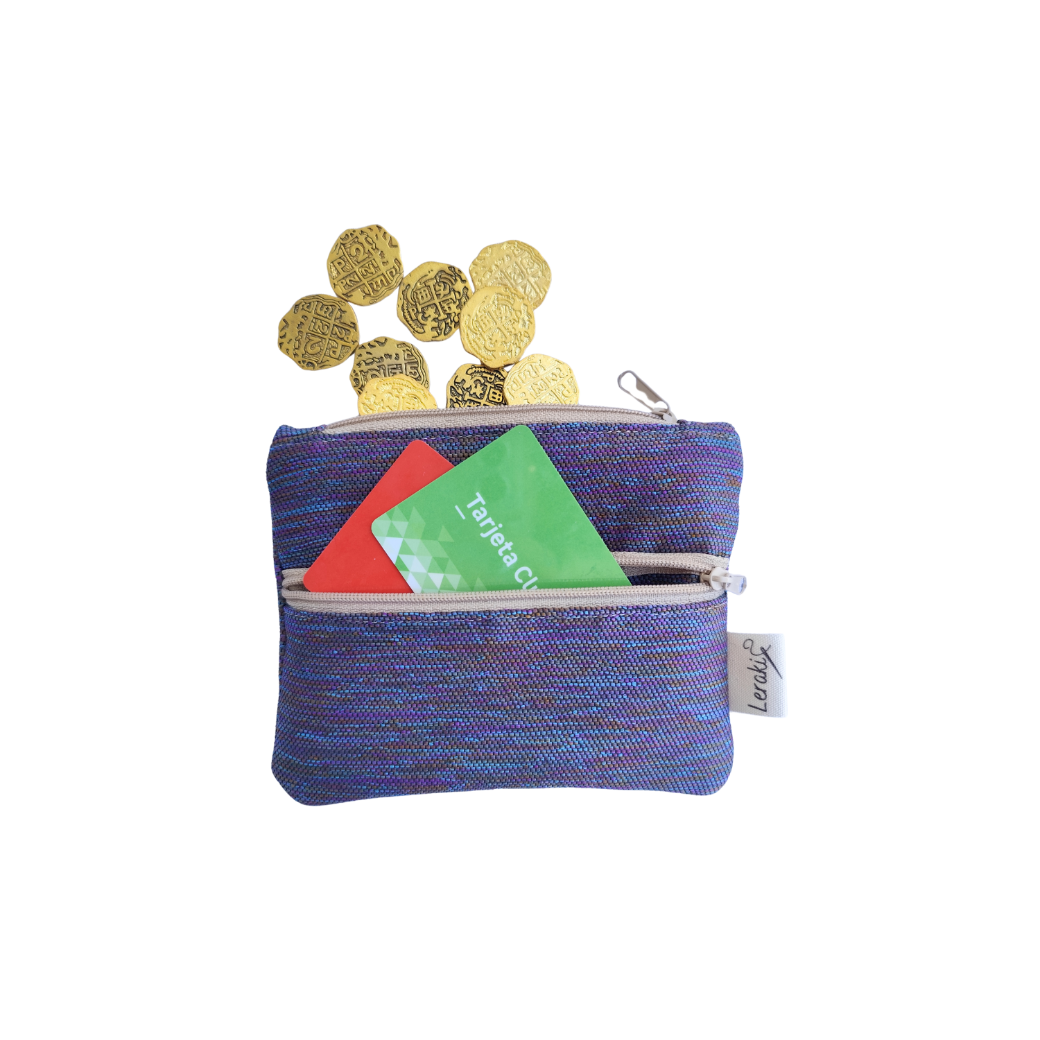 Rin – Monedero doble bolsillo hecho a mano | Leraki